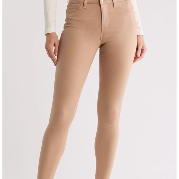 L’agence Sabine Cappuccino Coated Jeans Skinny High Rise Size 26 NWT - Picture 2 of 5